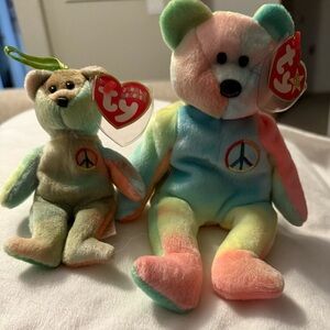 Ty beanie baby Rare! PVC Peace Bear 1996 - Retired TY Beanie
